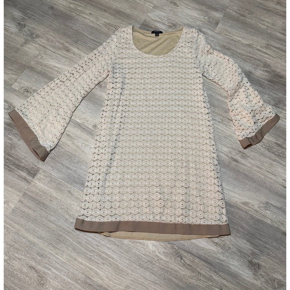 Espresso size Small Lace Off-White Lined‎ Crochet Dress